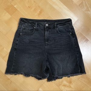 American Eagle Black Midi Length Mom Shorts